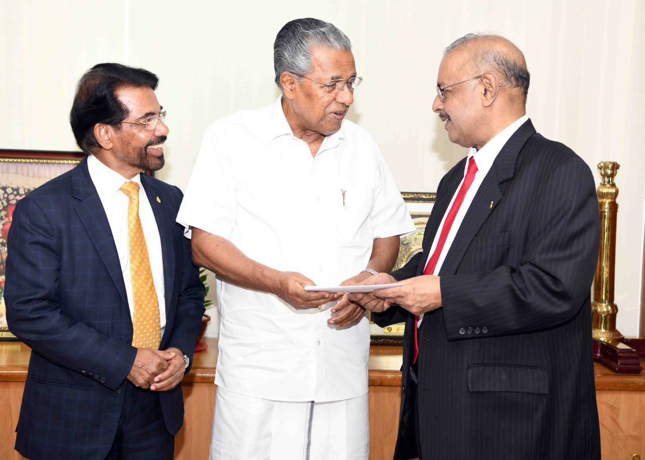 Dr. Muhammed Majeed , Chairman and Managing Director of Sami-Sabinsa Group Donated Rs 3 Crores (~USD 415K) to Kerala Chief Minister’s Distress Relief Fund