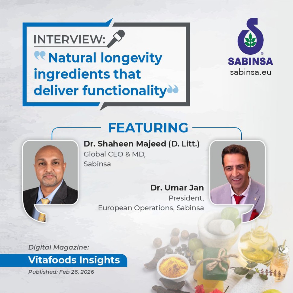 Sabinsa Leaders Featured in Exclusive Vitafoods Insights Interview
