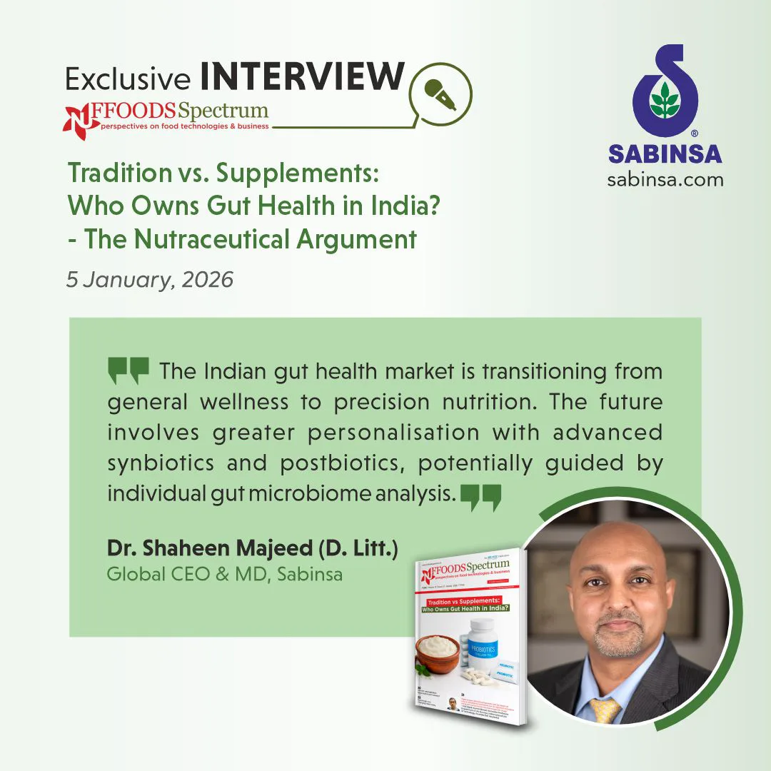Dr. Shaheen Majeed (D.Litt.)  Featured in Nuffoods Spectrum on Gut Health in India